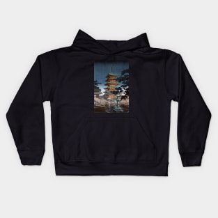 Nara Horyuji Temple by Tsuchiya Koitsu Kids Hoodie